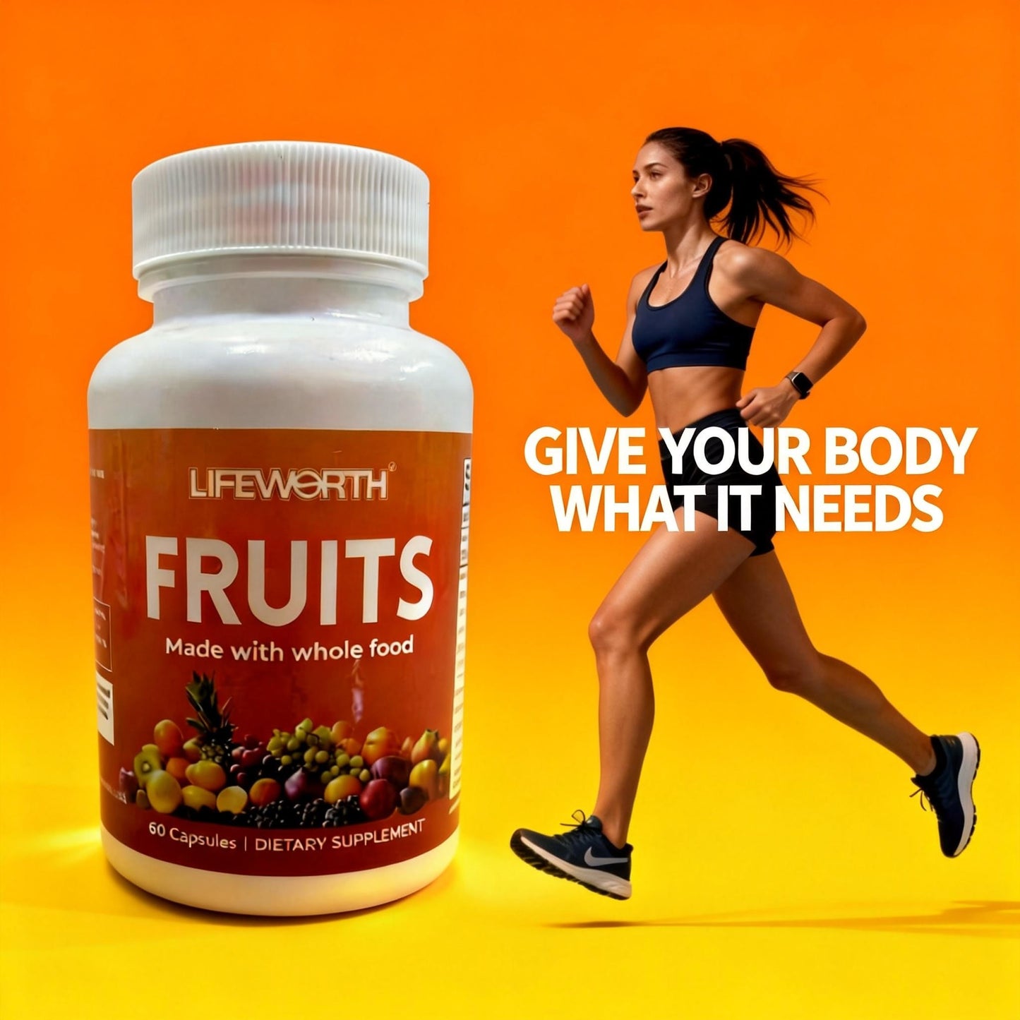 LIFEWORTH FRUITS: Whole Food Dietary Supplement (60 Capsules)