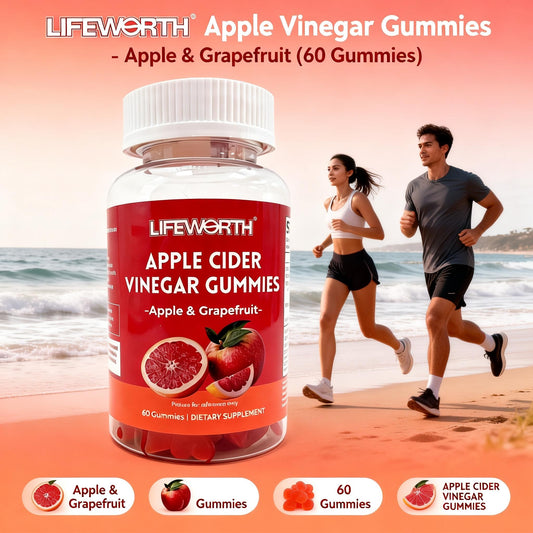 LIFEWORTH Apple & Grapefruit Apple Cider Vinegar Gummies - 60 Count Dietary Supplement