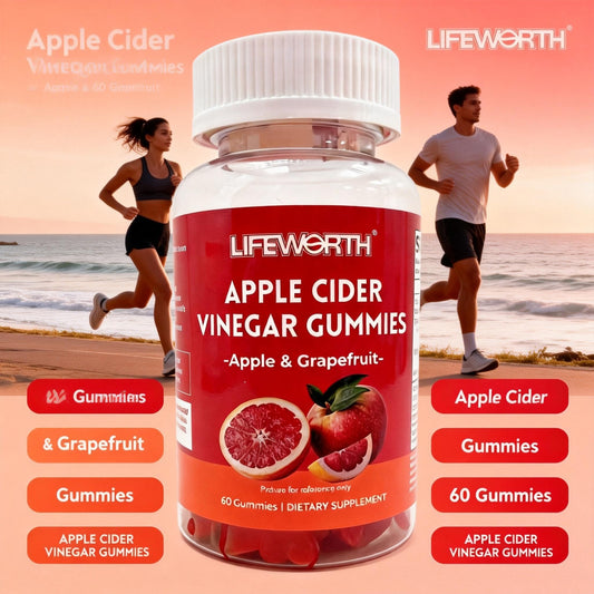 LIFEWORTH Apple & Grapefruit Apple Cider Vinegar Gummies - 60 Count Dietary Supplement